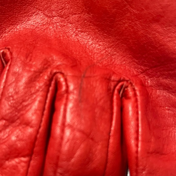 Vintage 100% Cashmere Red Gloves - Picture 9 of 11